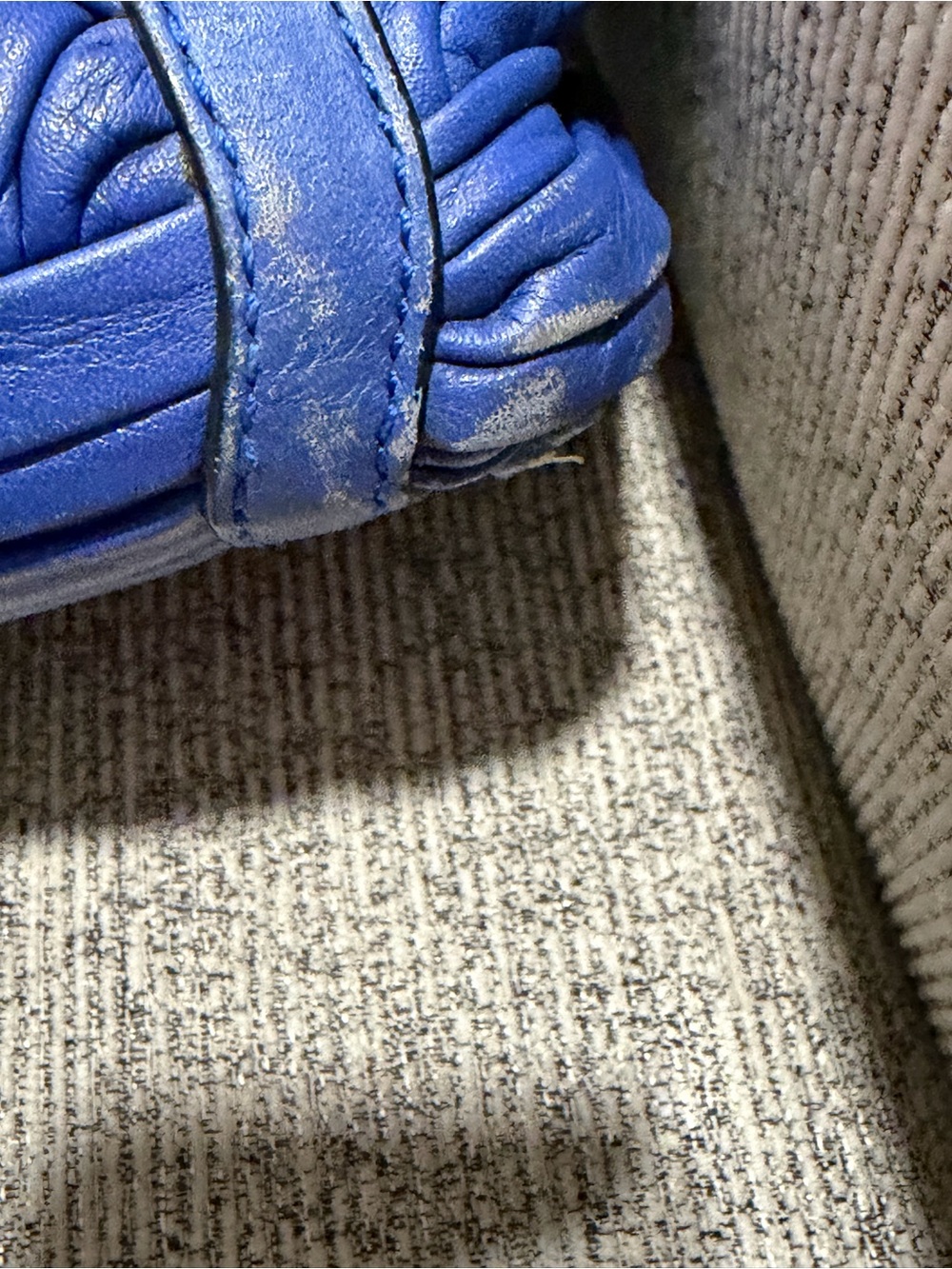 Coach Blue Leather Pleated & Braided Satchel - Picture 4 of 9